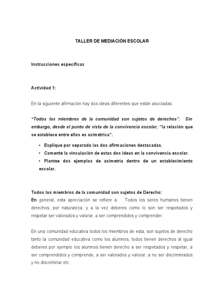 Taller De Mediacion Escolar | PDF | Familia | Verdad