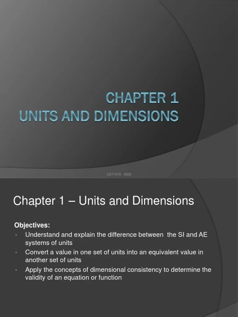 Chapter 1 - Units And Dimensions Updated | PDF