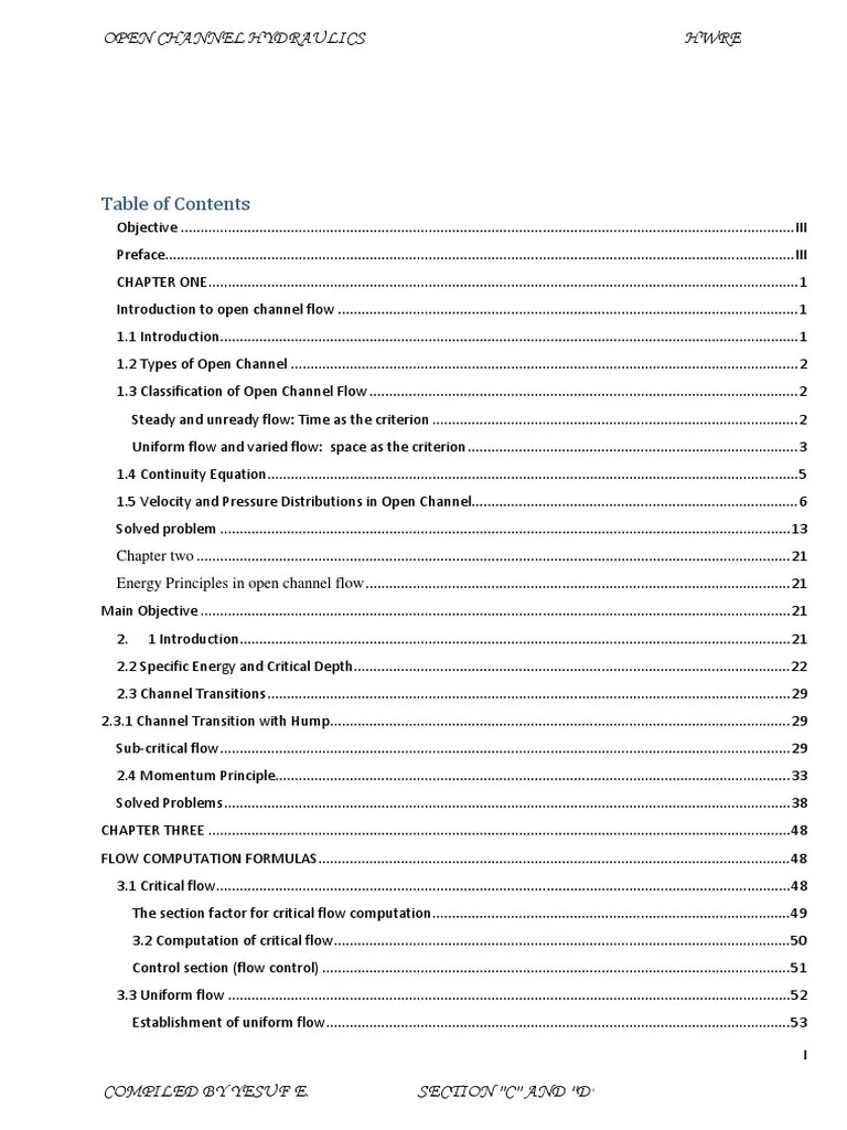 Open Channel | PDF | Fluid Dynamics | Discharge (Hydrology)