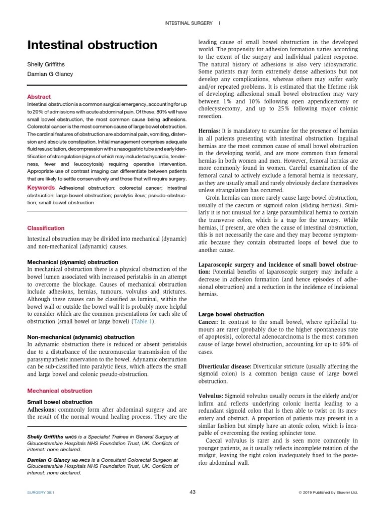 Intestinal Obstruction | PDF