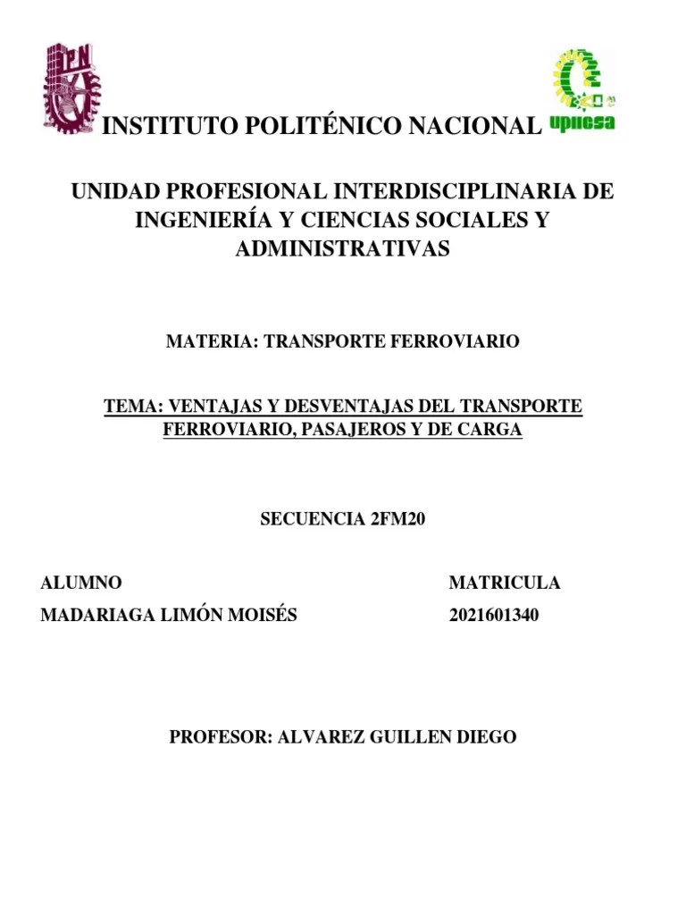 Ventajas Y Desventajas Del Trasporte Ferroviario De Carga Y Pasajeros | PDF | Transporte ...