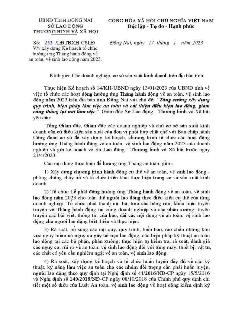 Trien - Khai KH Thang At 2023 | PDF