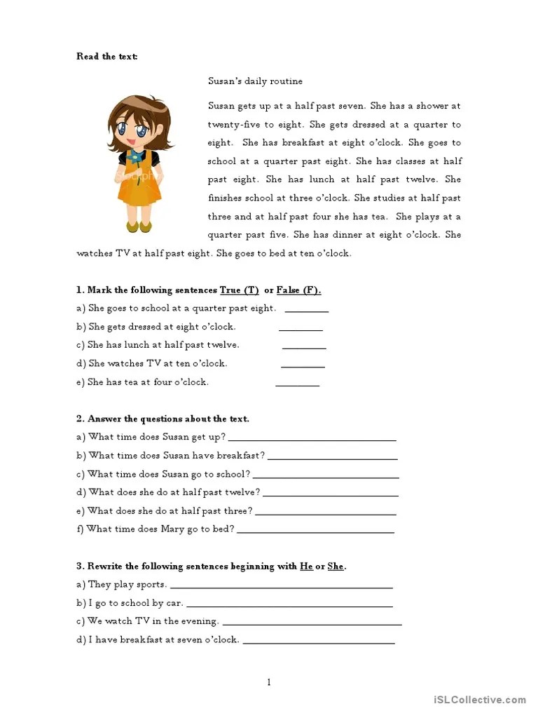 Daily Routines | PDF