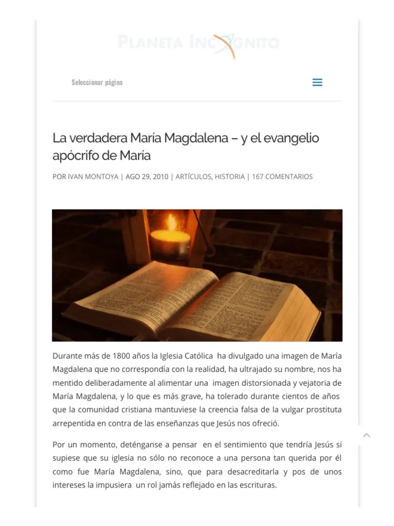 La Verdadera María Magdalena - Y El Evangelio Apócrifo De María | PDF | María Magdalena | María ...
