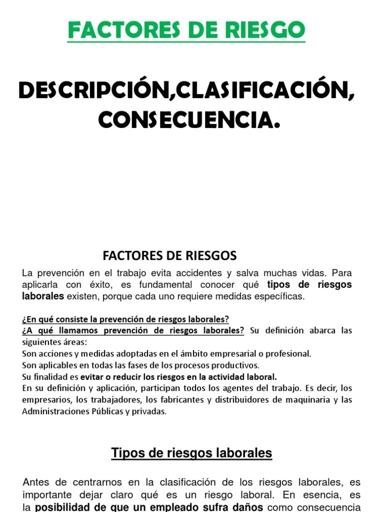 Factores De Riesgo | PDF