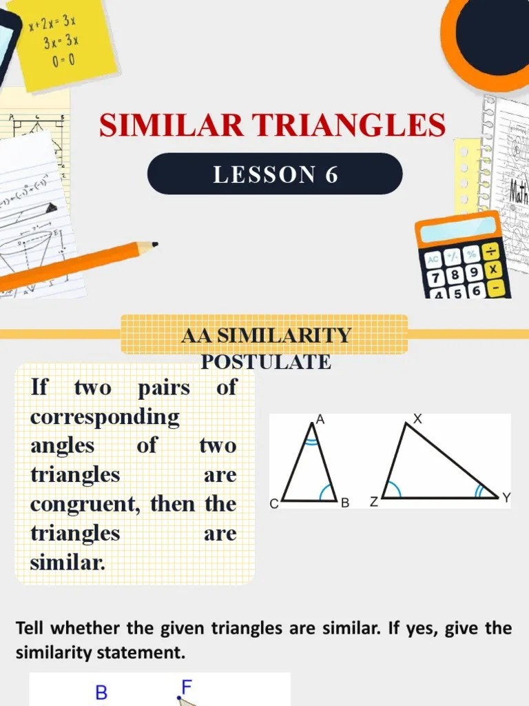 Grade 9 Similar Triangles | PDF