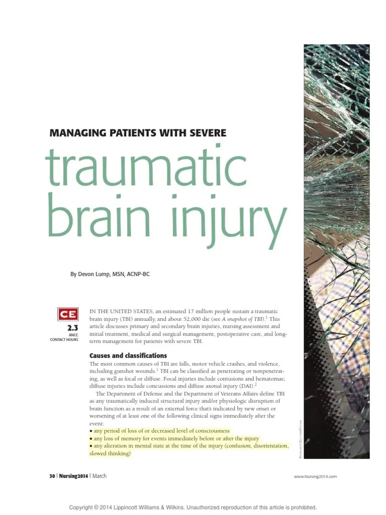 Managing - Patients - With - Severe - Traumatic - Brain WITH HIGHLIGHTS ...