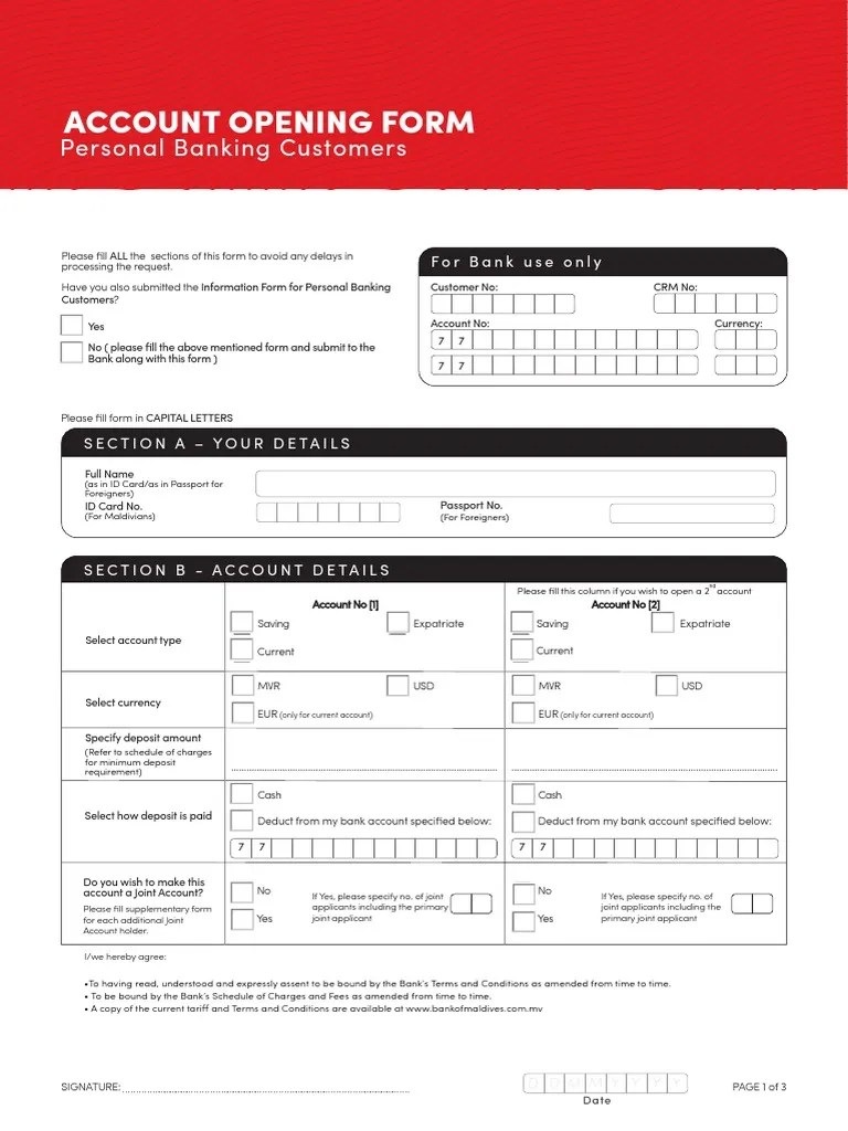 Account Opening Form Personal En | PDF | Debit Card | Visa Inc.