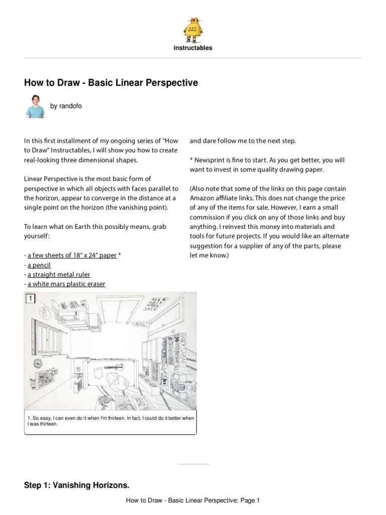 How To Draw Basic Linear Perspective | PDF | Horizon | Perspective (Graphical)