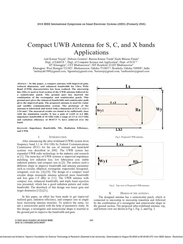 Compact UWB Antenna For S C And X Bands Applications | PDF | Ultra ...