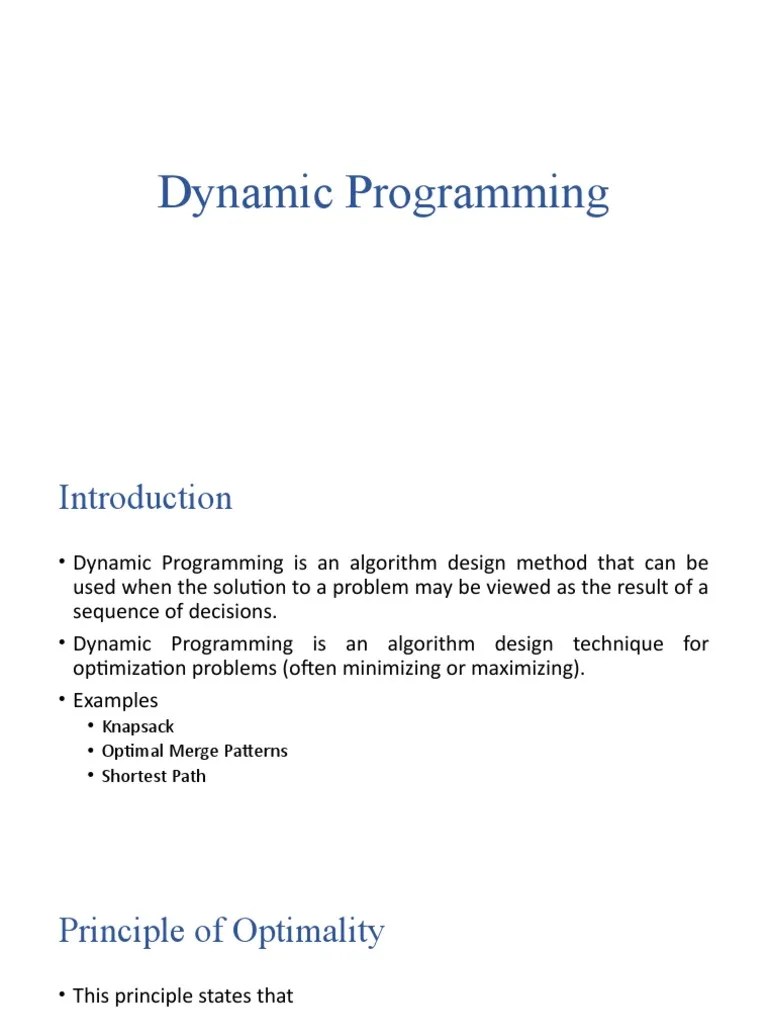 4.1 Dynamic Programming Intro And All Pair Shortest Path | PDF ...