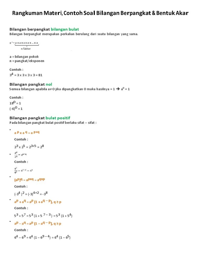 Math Eksponen Grade 9 | PDF