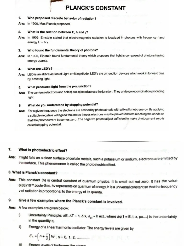 Plancks Constant-1 | PDF