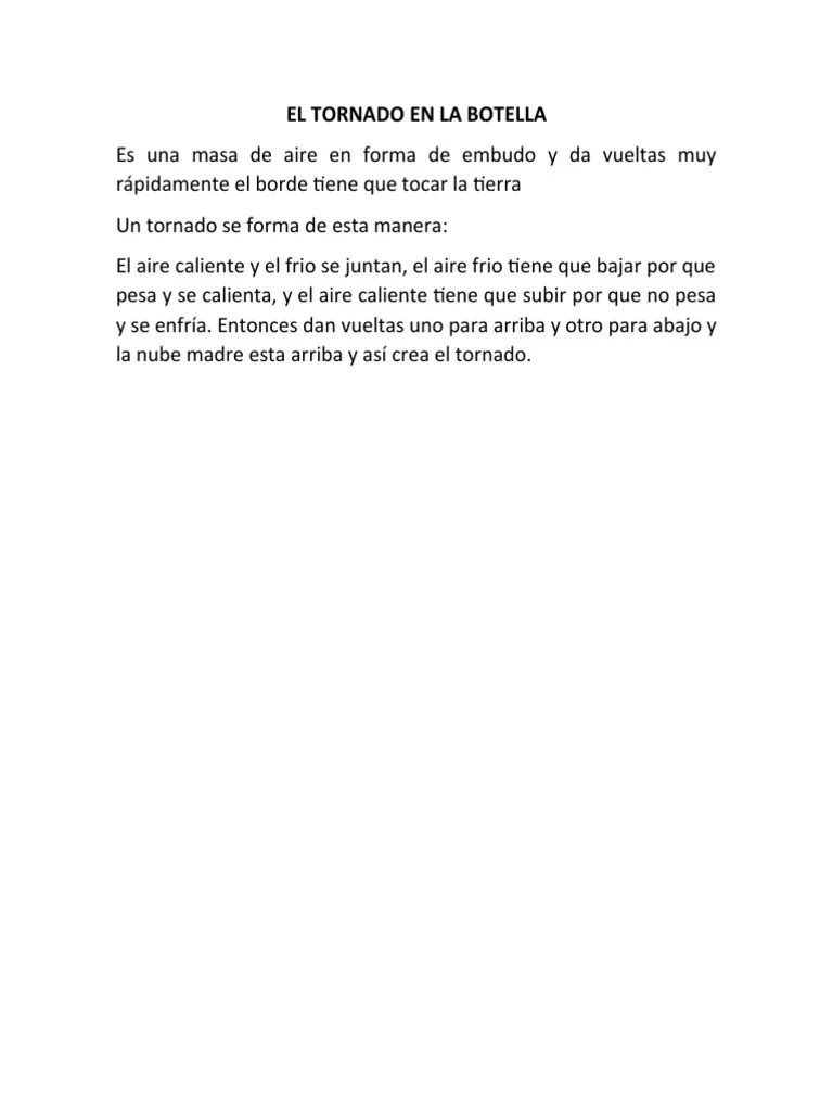 Presentacion El Tornado En La Botella | PDF