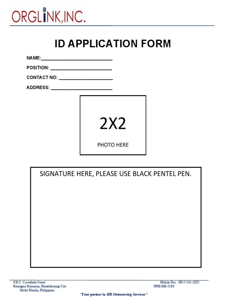 Id Application Form | PDF