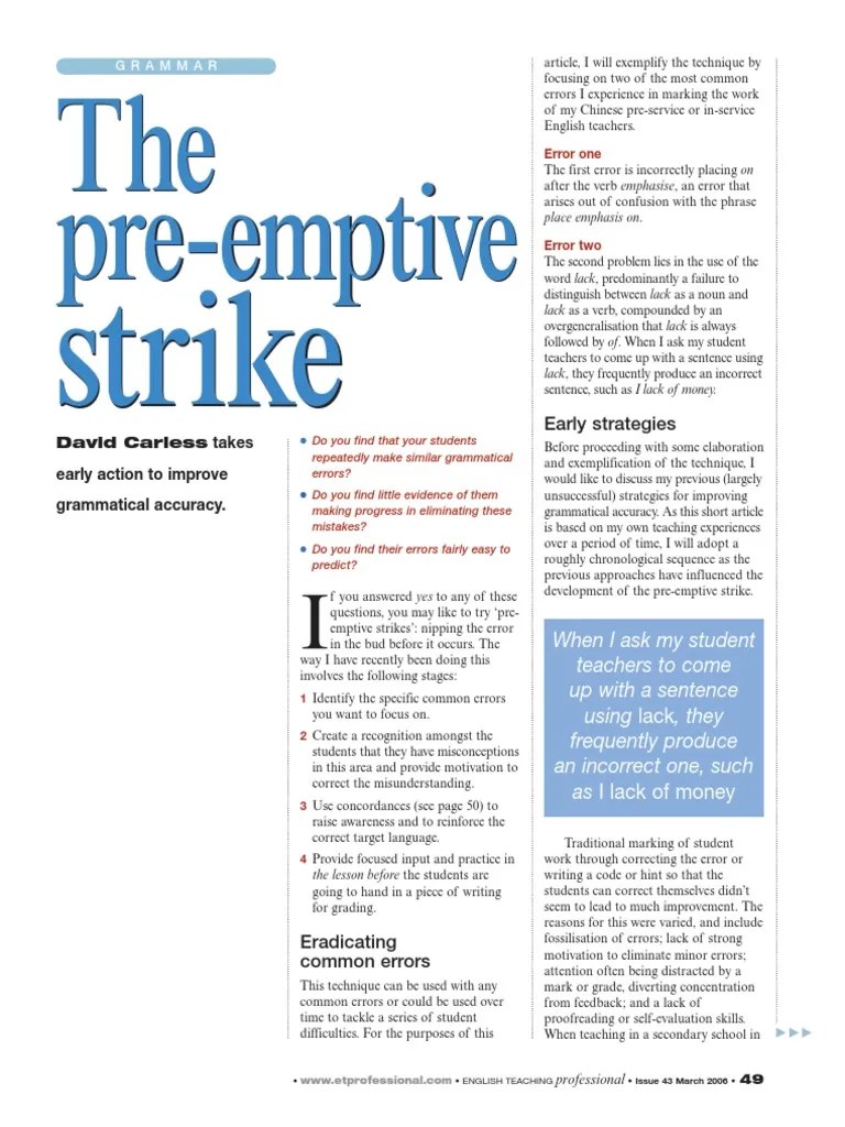 Improving grammatical accuracy