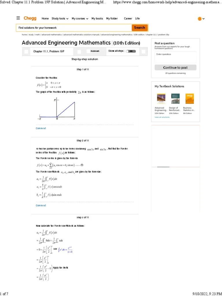 Solved Chapter 11.1 Problem 19P Solution Advanced Engineering ...