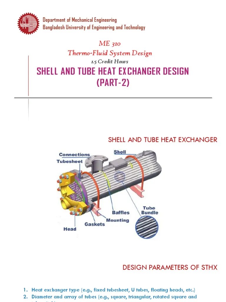 Lec 5 Shell And Tube Heat Exchanger Part 2 Final | PDF | Heat Exchanger ...