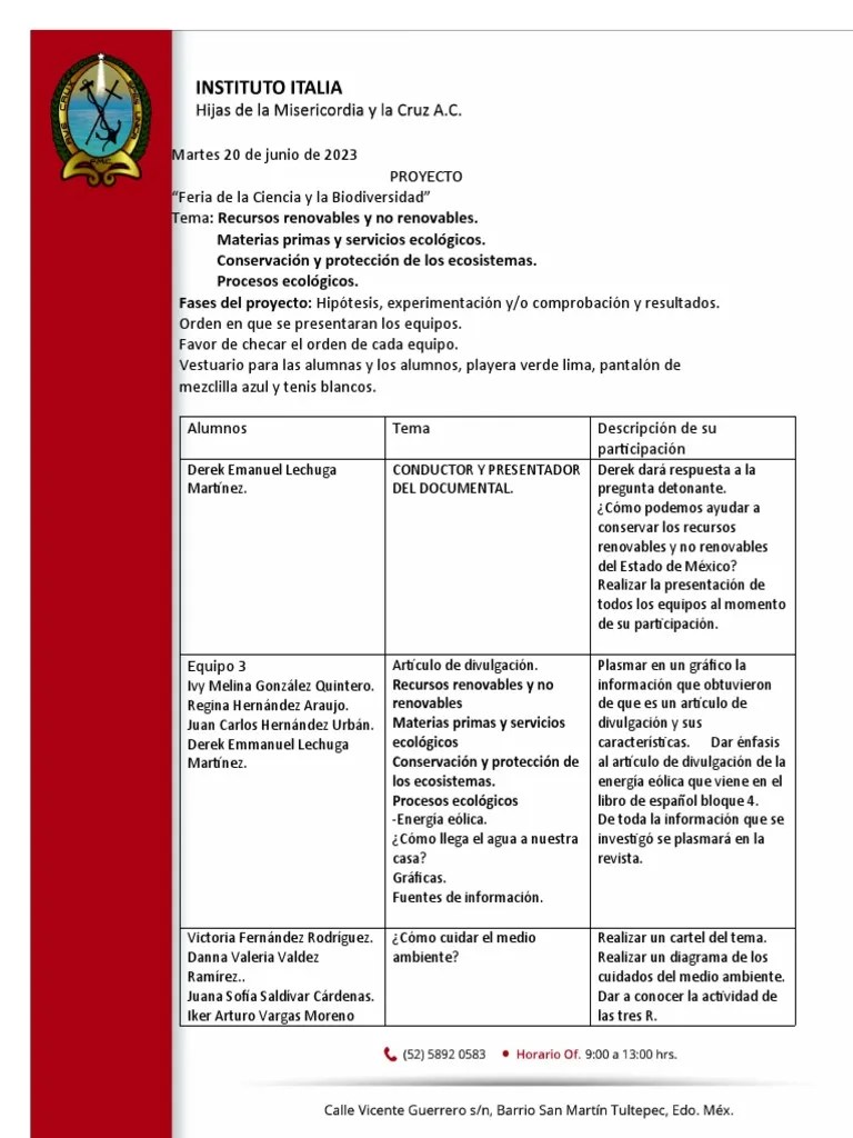 Proyecto De Quinto Grado | PDF | Naturaleza