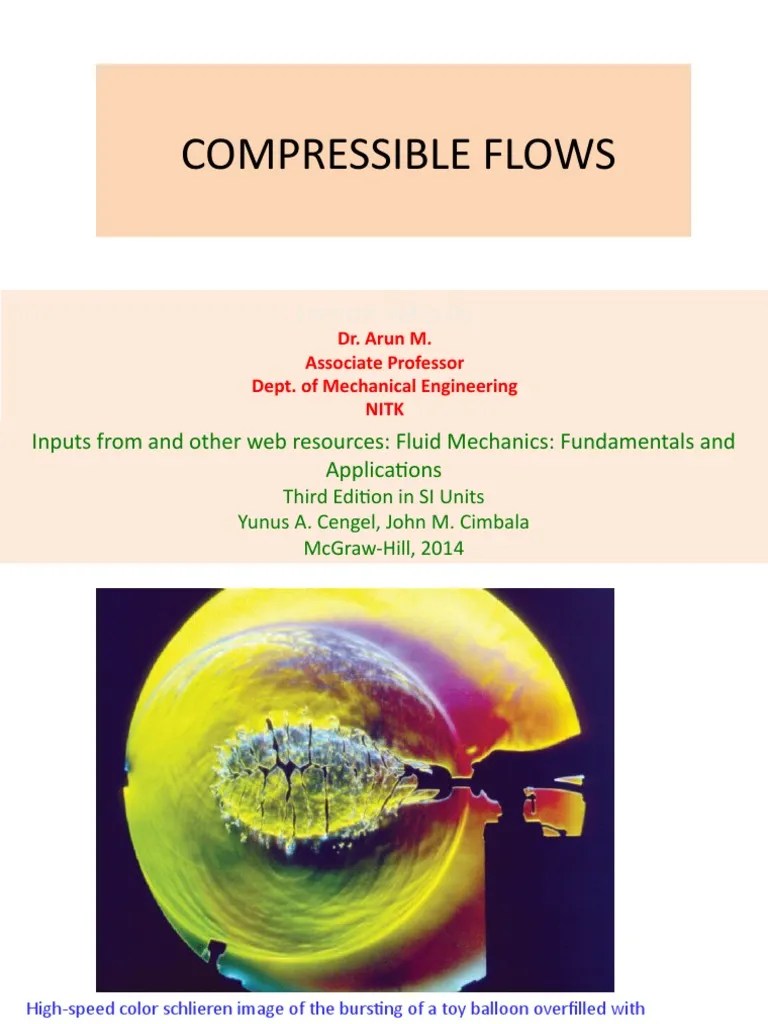 COMPRESSIBLE FLOWS-Lecture 1 | PDF