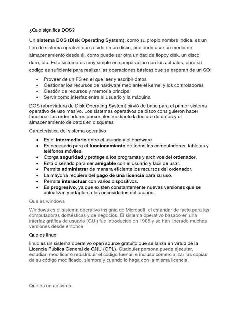 ¿Que Significa DOS | PDF | Microsoft Windows | Dos