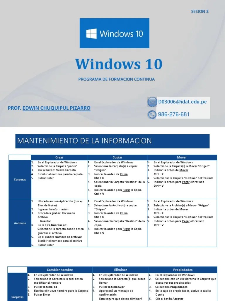 03 Windows 10 Semana02 | PDF | Archivo De Computadora | Informática