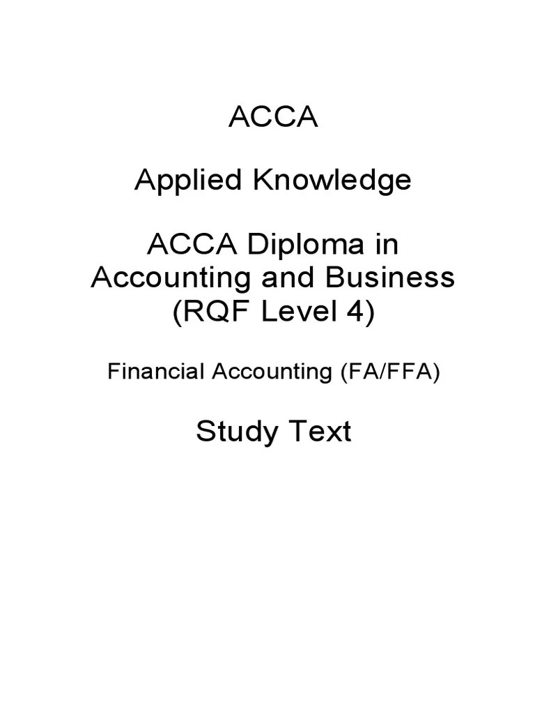 Look Inside Study Text Acca Financial Accounting | PDF | International Financial Reporting ...