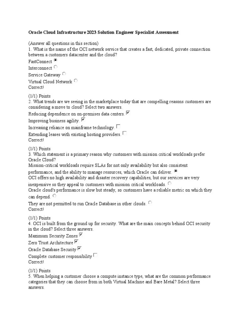 Oracle Cloud Infrastructure 2023 Solution Engineer Specialist ...