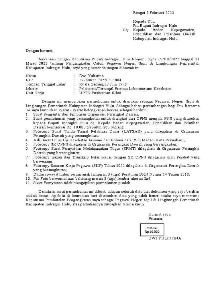 Contoh Surat Permohonan | PDF