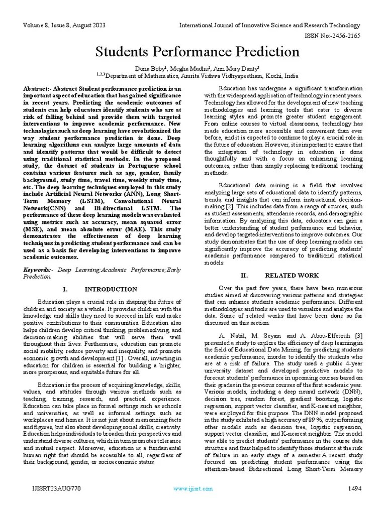 Students Performance Prediction | PDF | Systems Science | Artificial ...