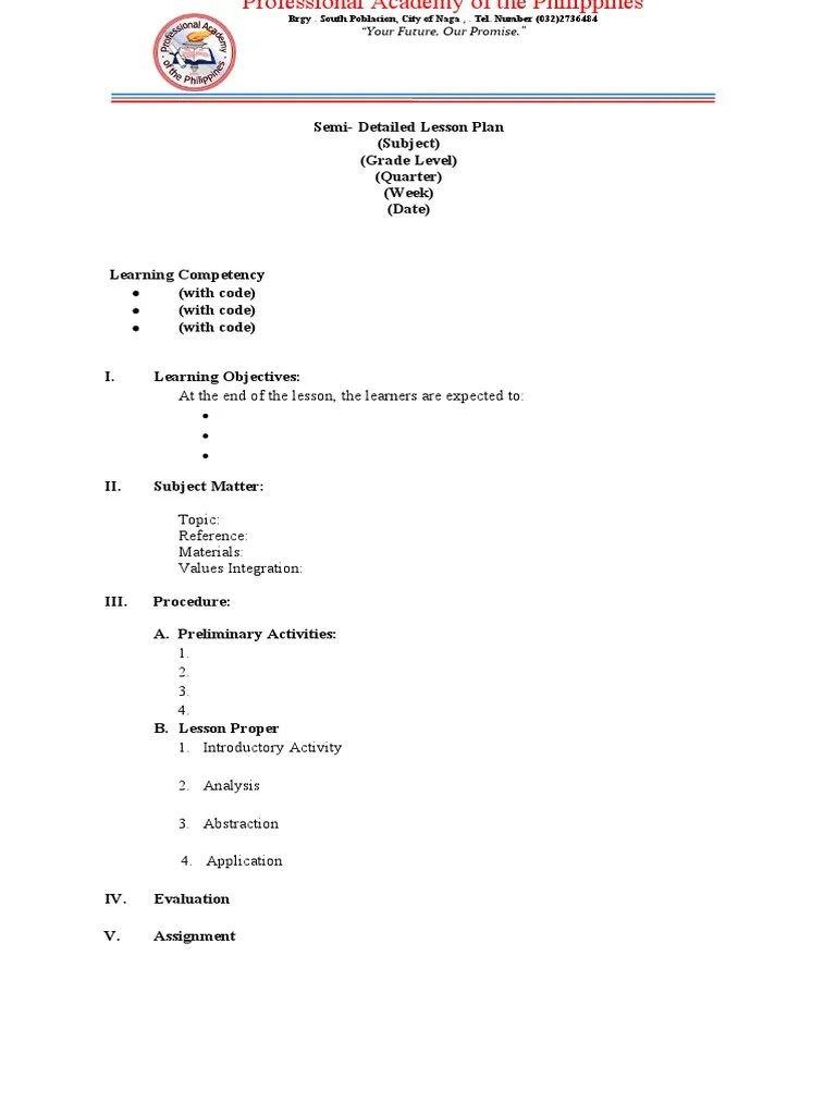 Lesson Plan Template - 2023 | PDF