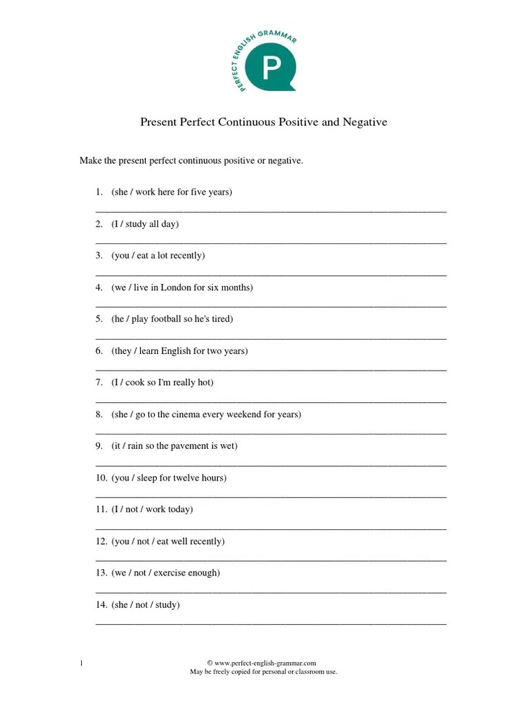 Present perfect progressive