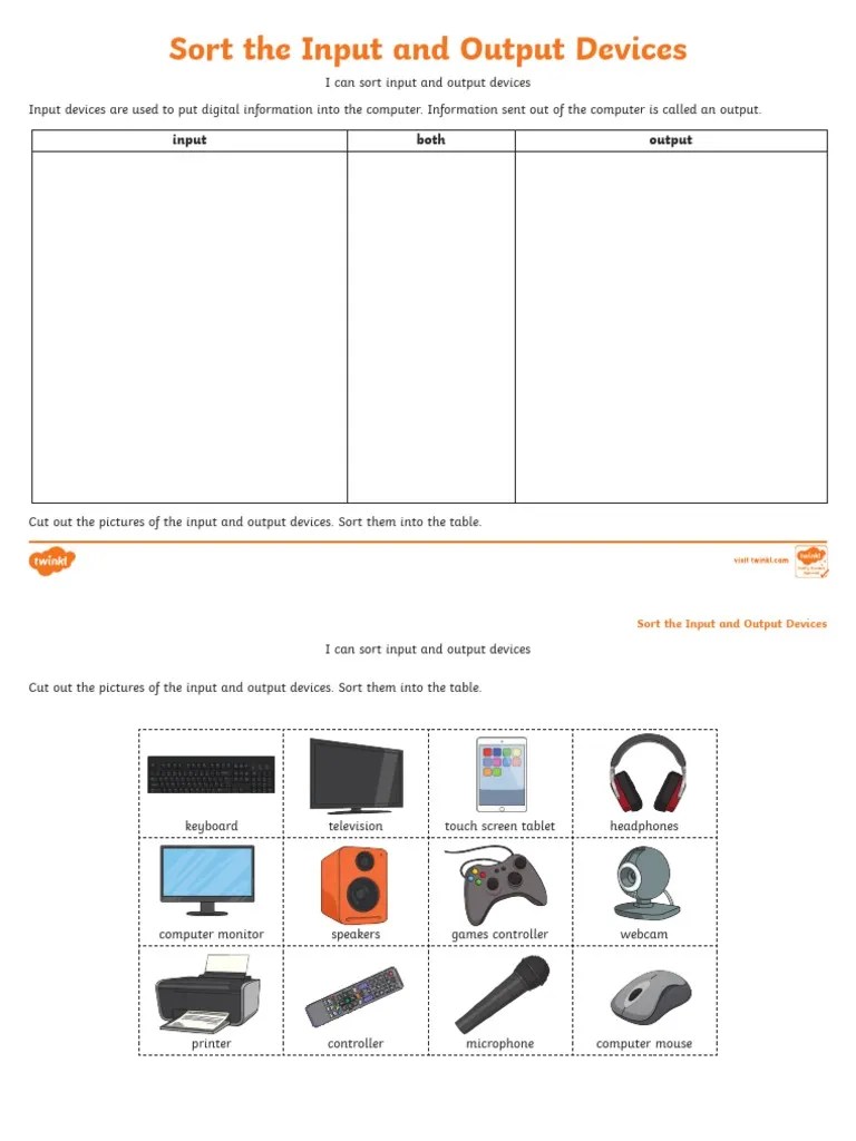 Activity 10 Sort-The-Input-And-Output-Devices-Activity - Answer | PDF