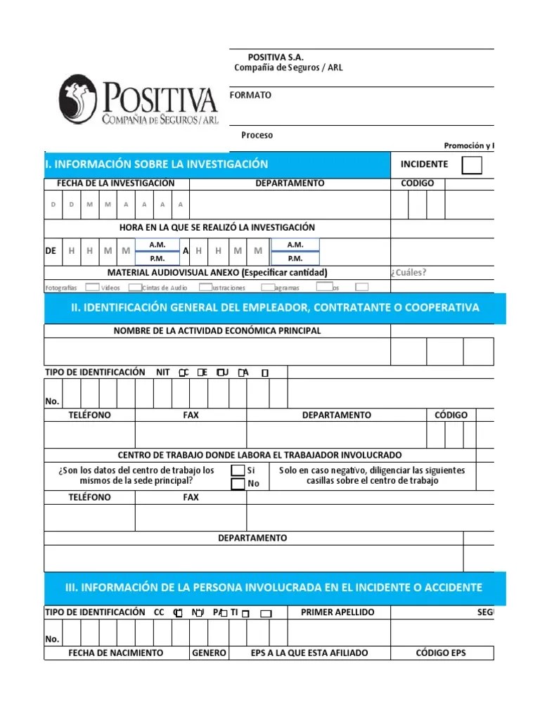 FORMATO DE INVESTIGACION DE ACCIDENTES | PDF