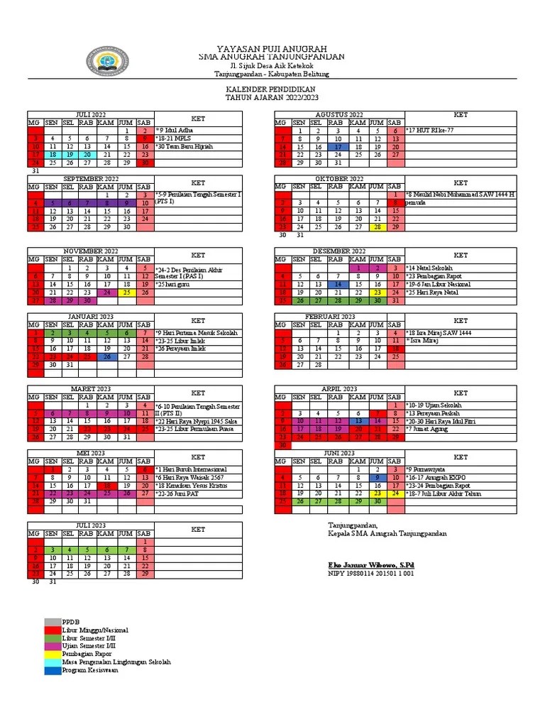 A.6 Kalender Pendidikan Sekolah Ta 2023-2024 | PDF