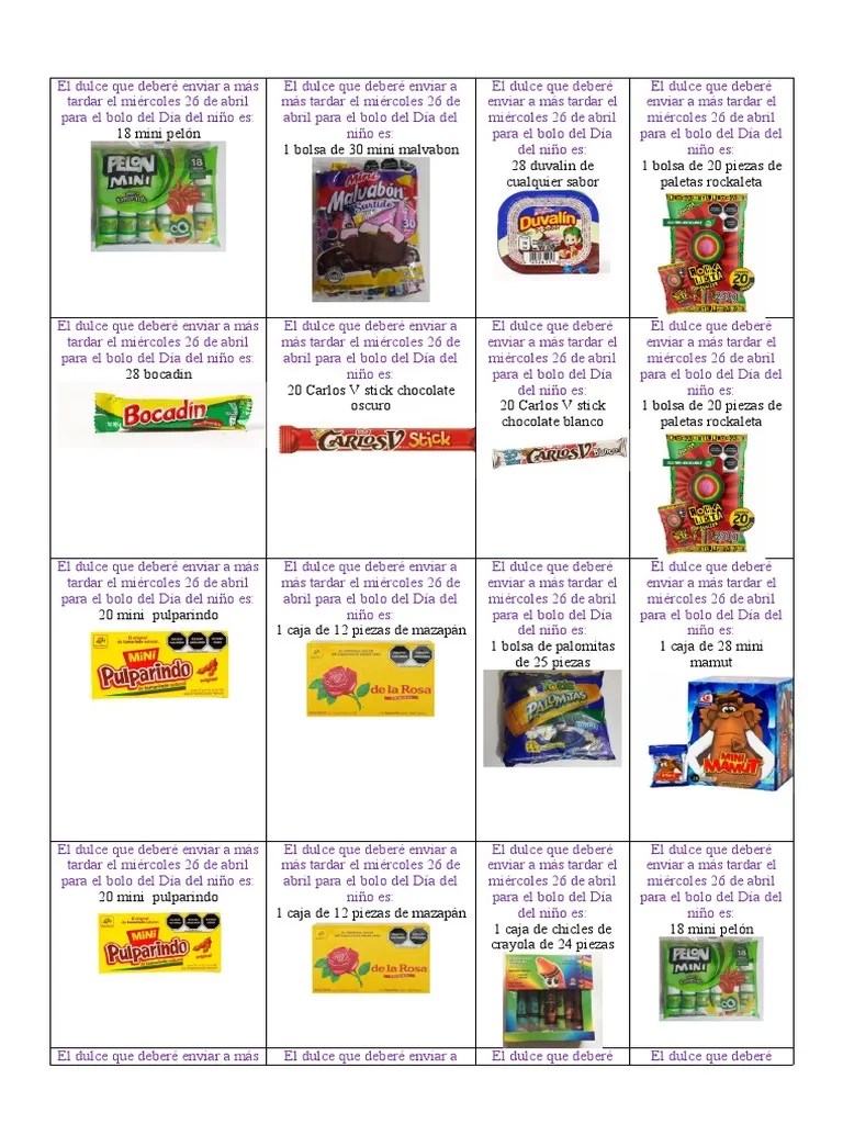 Dulces Para Dia Del Niño | PDF | Confitería | Alimentos