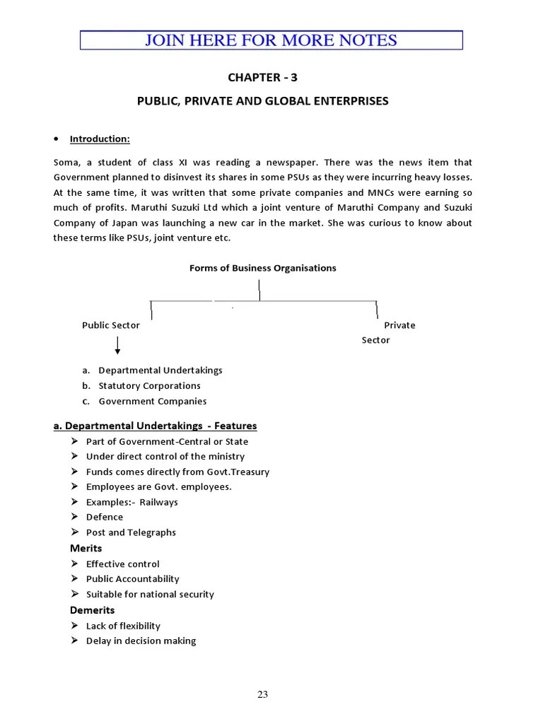 CBSE Class 11 Business Studies Chapter 3 Notes | PDF | Business