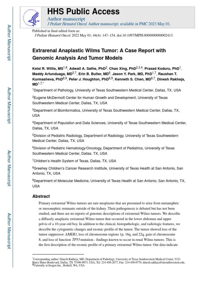 Jurnal 3 Pa Wilms Tumor Bismillah | PDF | Neoplasms | Kidney