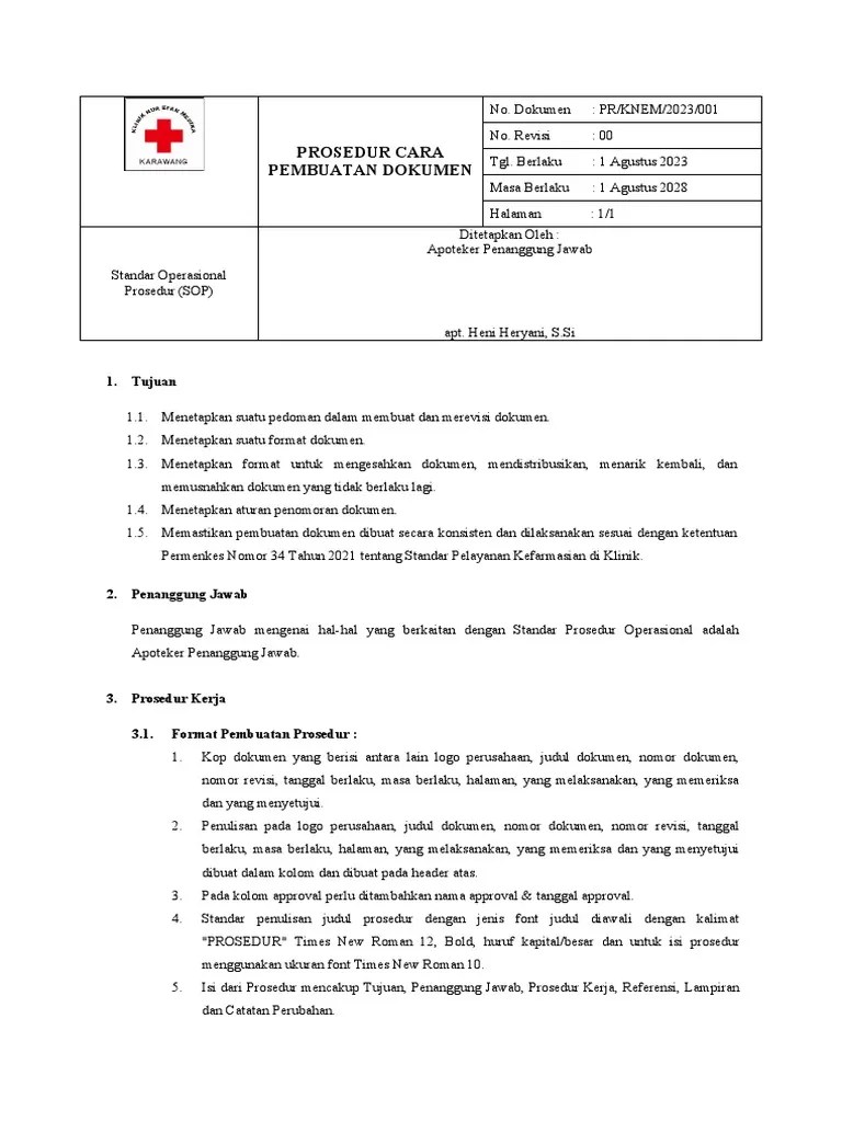Cara Pembuatan Standar Operasional Prosedur | PDF