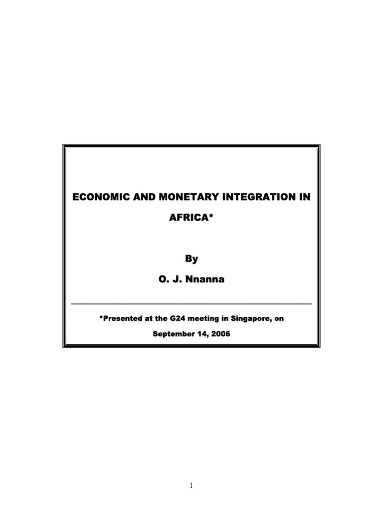 Economic-And-Monetary-Integration-In Africa | PDF | Monetary Policy | Economic Growth
