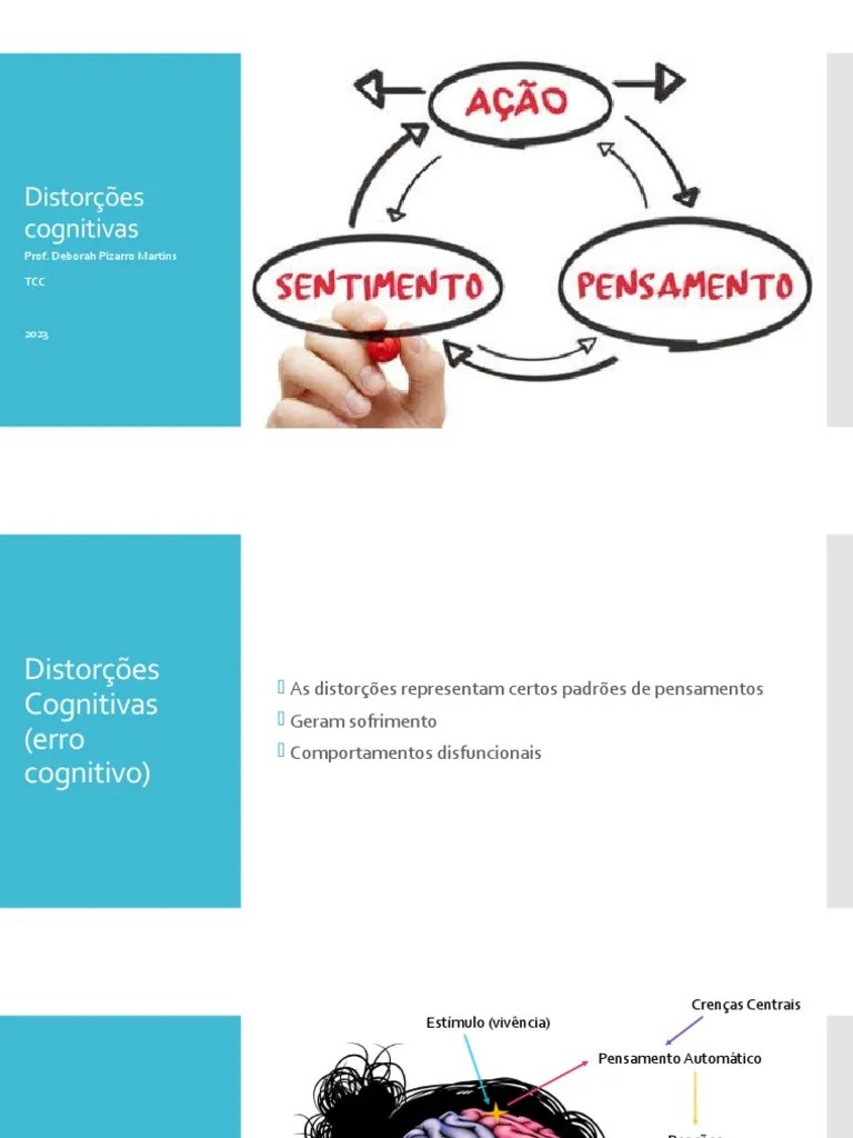 Aula 3 - Distorções Cognitivas | PDF | Pensamento | Depressão