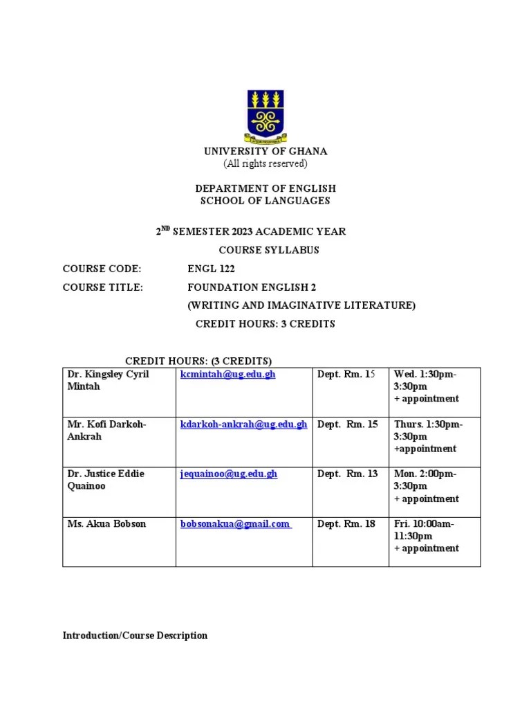 Engl122 FF Syllabus May 2023 | PDF | Plagiarism | Lecture