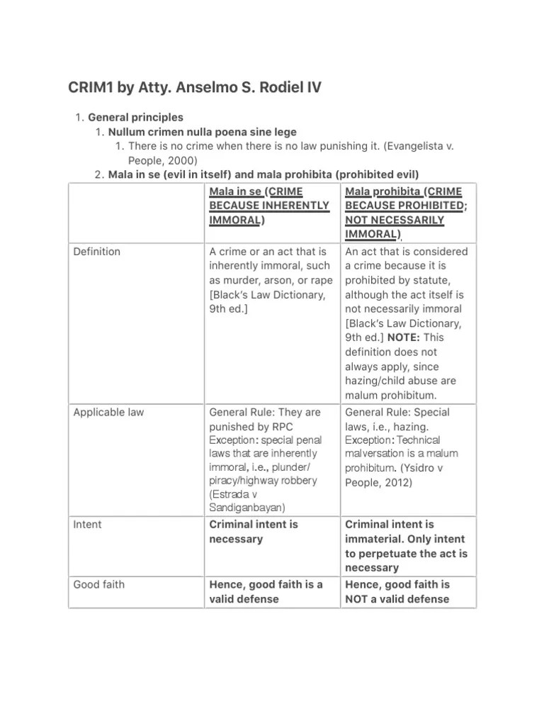 Crim1 By Atty Anselmo S Rodiel Iv Pdf Ex Post Facto Law Crimes