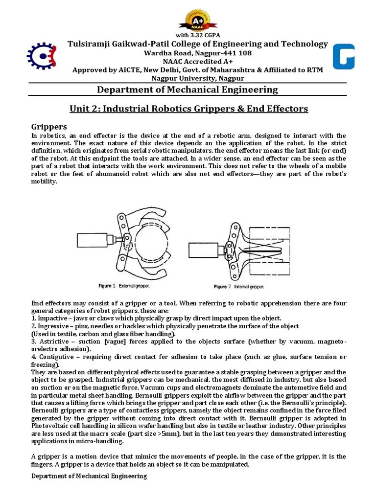 Industrial Robotics Notes Unit-2 | PDF | Mechanical Engineering ...