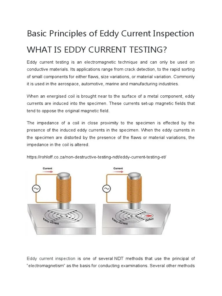 Basic Principles Of Eddy Current Inspection | PDF | Inductor ...