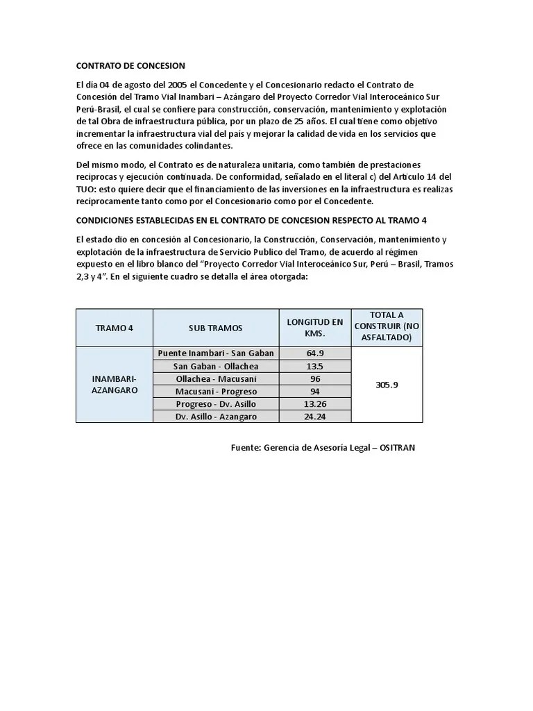 Contrato De Concesion | PDF | Presupuesto