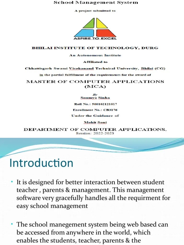 School Management System Soumya - Updated | PDF | Databases | World ...