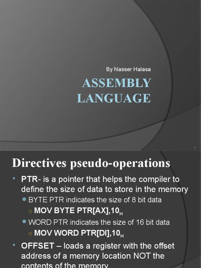 0 Assembly Language | PDF | String (Computer Science) | Assembly Language
