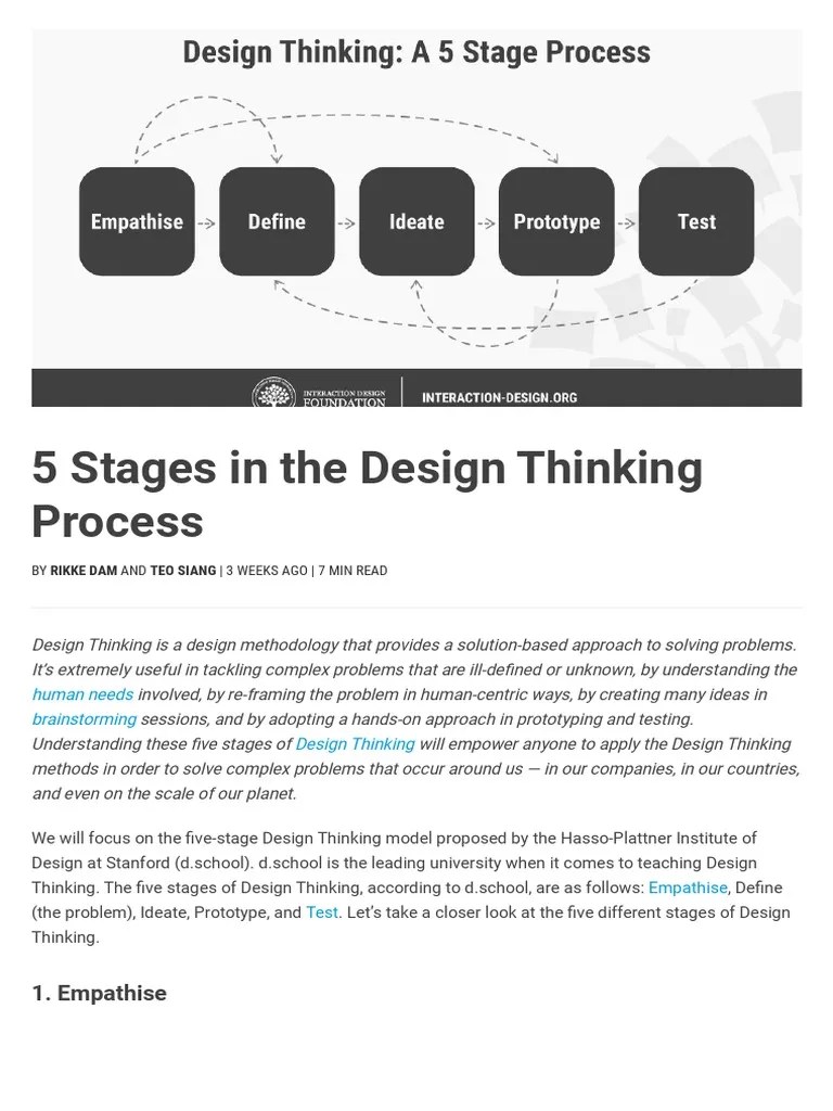 5 Stages In The Design Thinking Process - Interaction Design Foundation ...