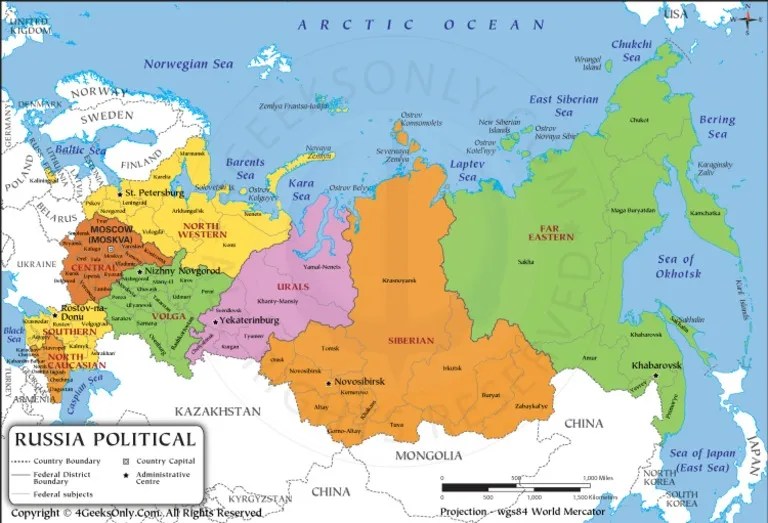 Russia Political Map PDF 1